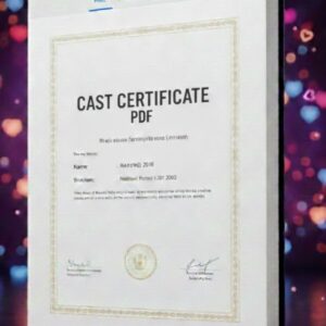 Cast Certificate Form PDF Download