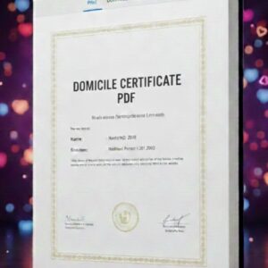 Domicile Certificate Form PDF Download