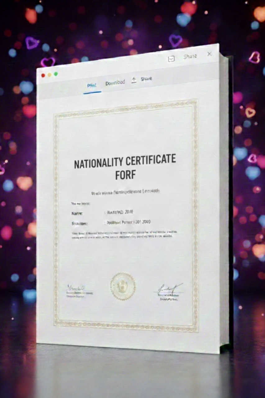 Nationality Certificate Form PDF Download